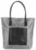 Kožené kabelka shopper bag Genuine Leather svetlo šedá 358
